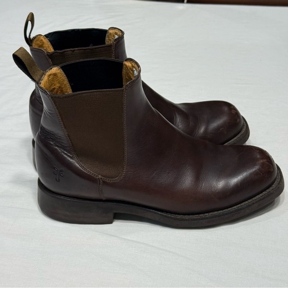 Frye Chelsea Dark Brown Leather Ankle Boots - Picture 2 of 14